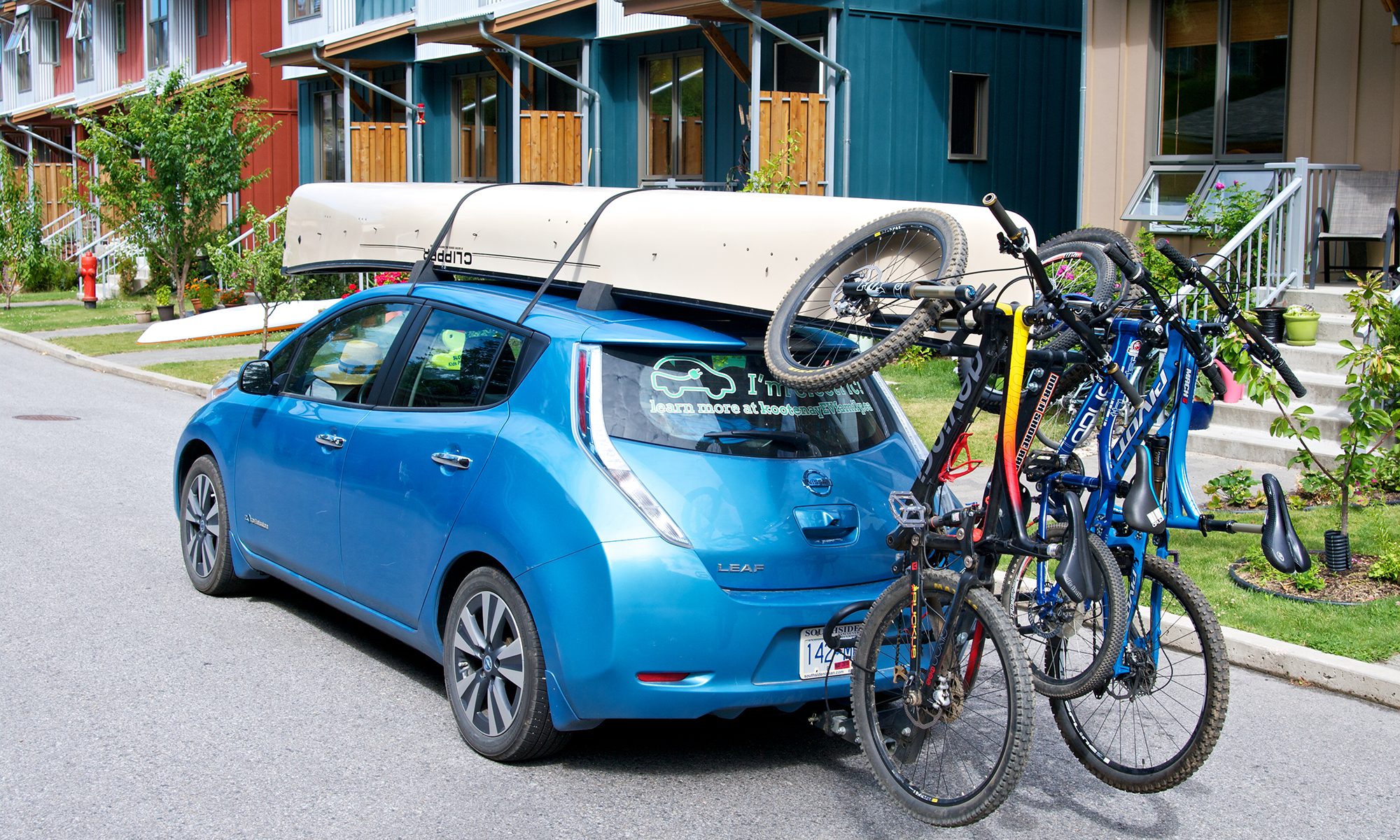 Electric Car with bikes canoe