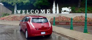 Electric Vehicle EV reaches Revelstoke BC